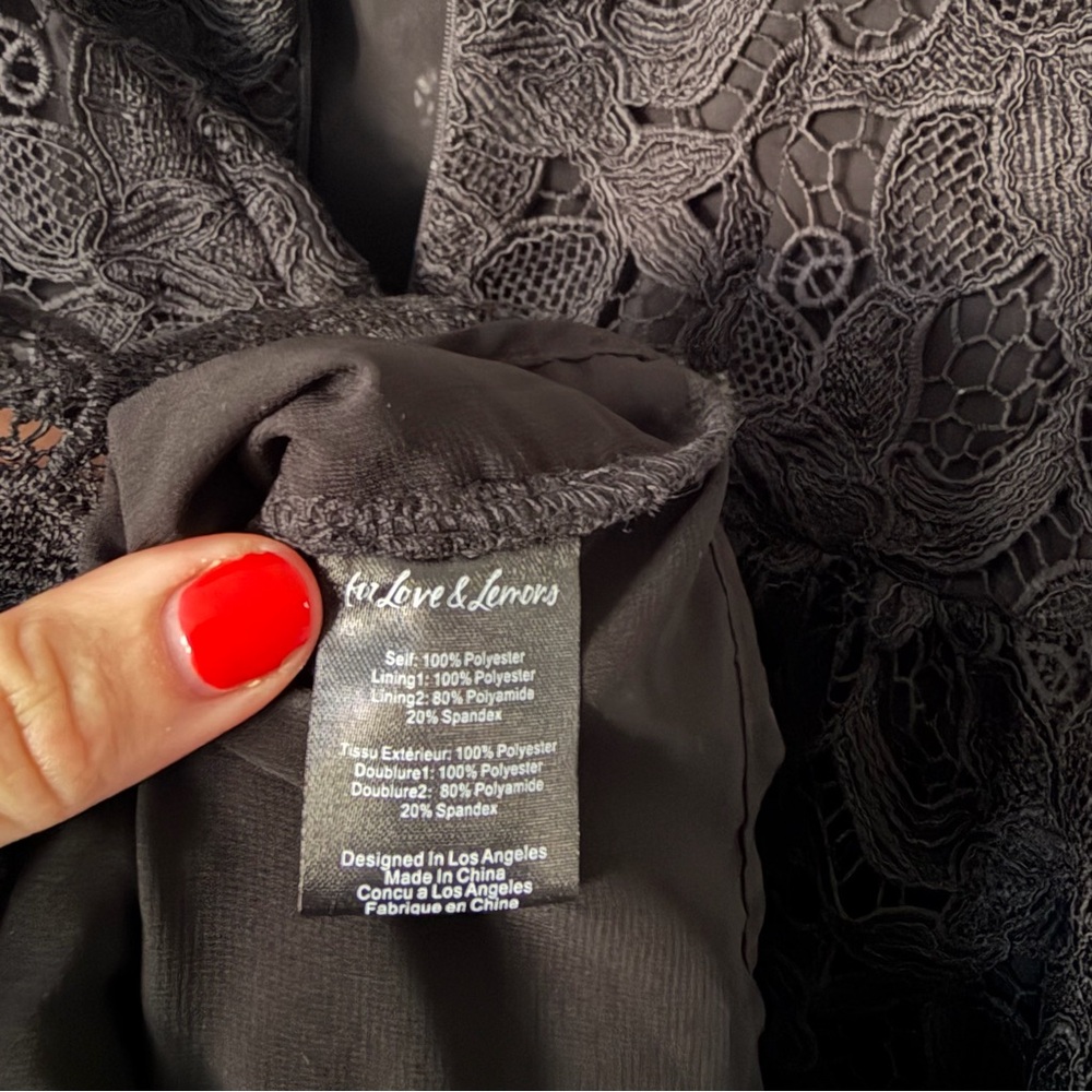 For Love & Lemons Black Lace Mini Dress - Picture 4 of 4